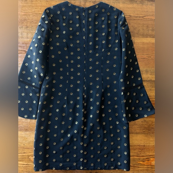 Shoshanna Black Gold Classy Long Sleeve Dress 6 Small - Picture 2 of 6